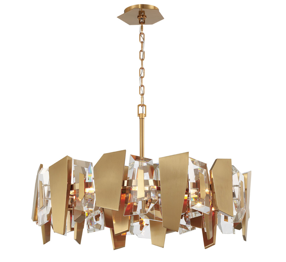Castellana 8 Light Chandelier Brushed Brass Clear Crystal