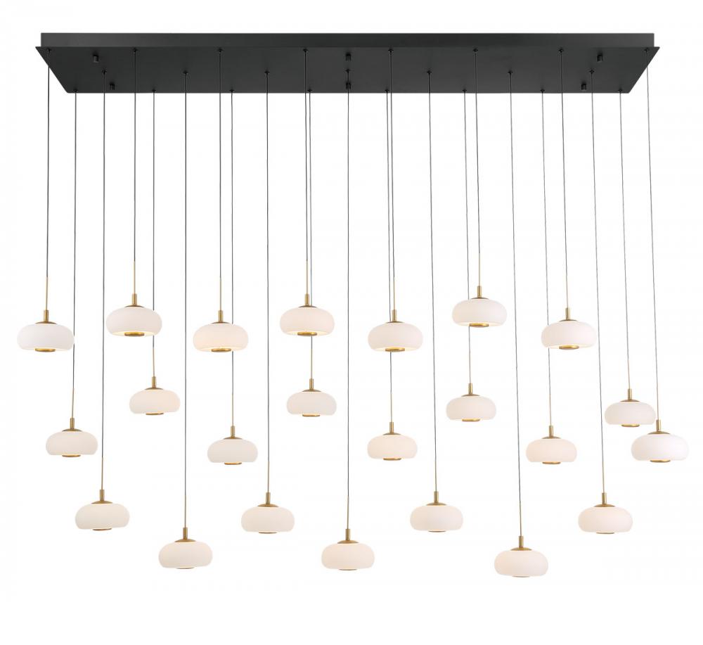 Adelfia, 23 light Rectangular LED Chandelier, Matte Black