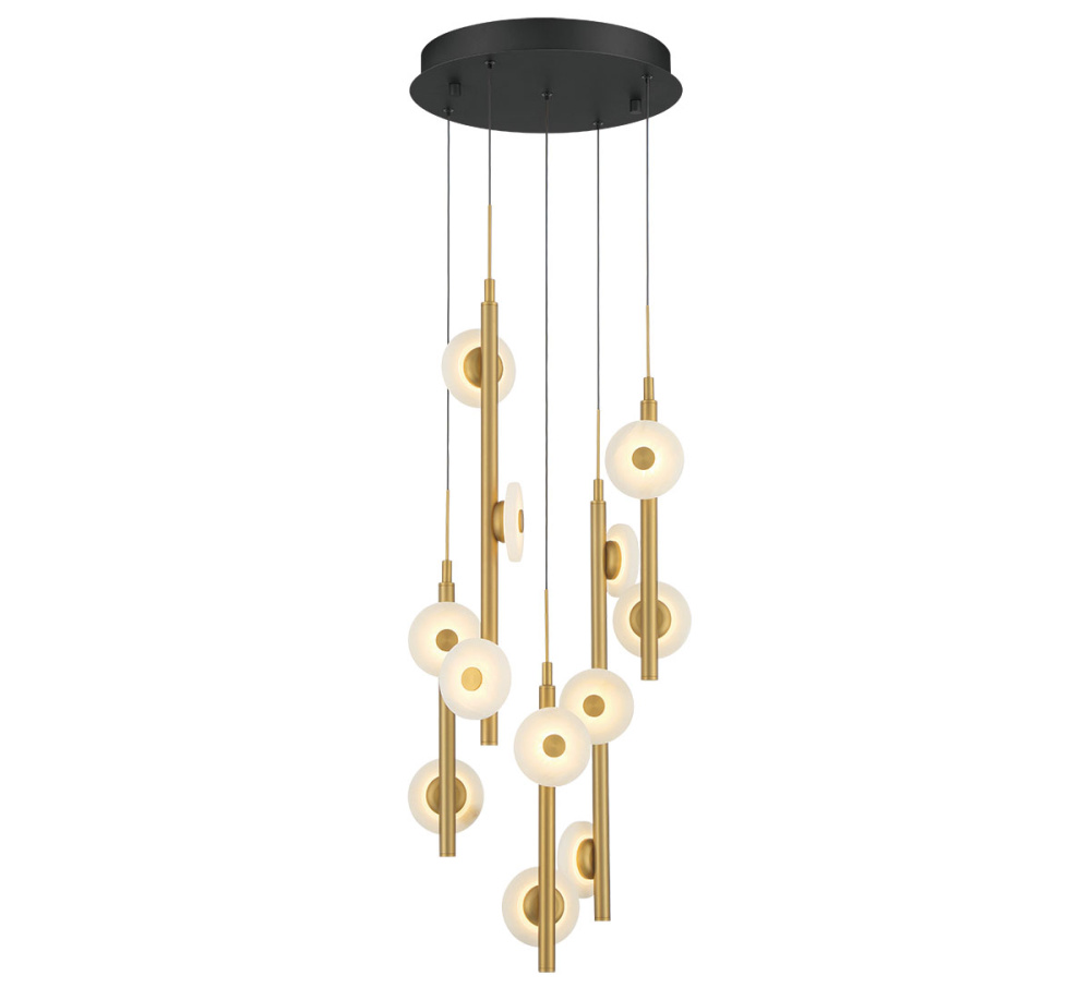 Etna 12 Light Round LED Chandelier Matte Black
