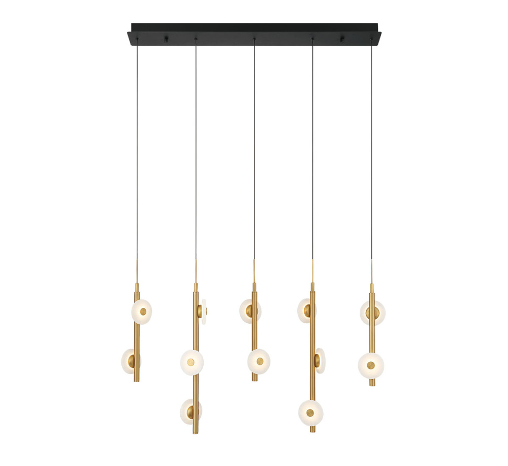 Etna 12 Light Linear LED Chandelier Matte Black
