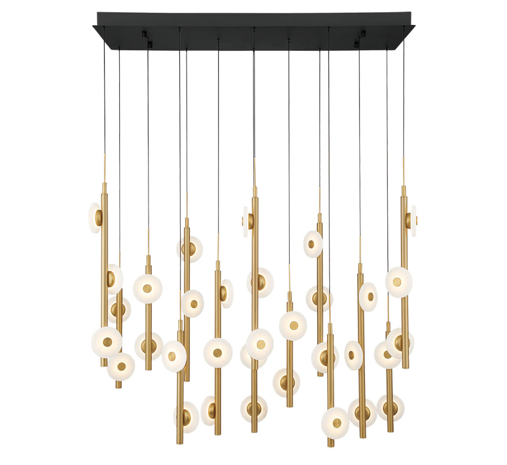 Etna 35 Light Rectangular LED Chandelier Matte Black
