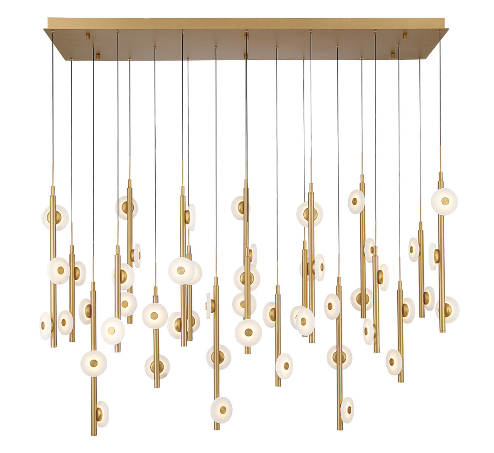 Etna 50 Lightrectangular LED Chandelier Painted Antique Brass