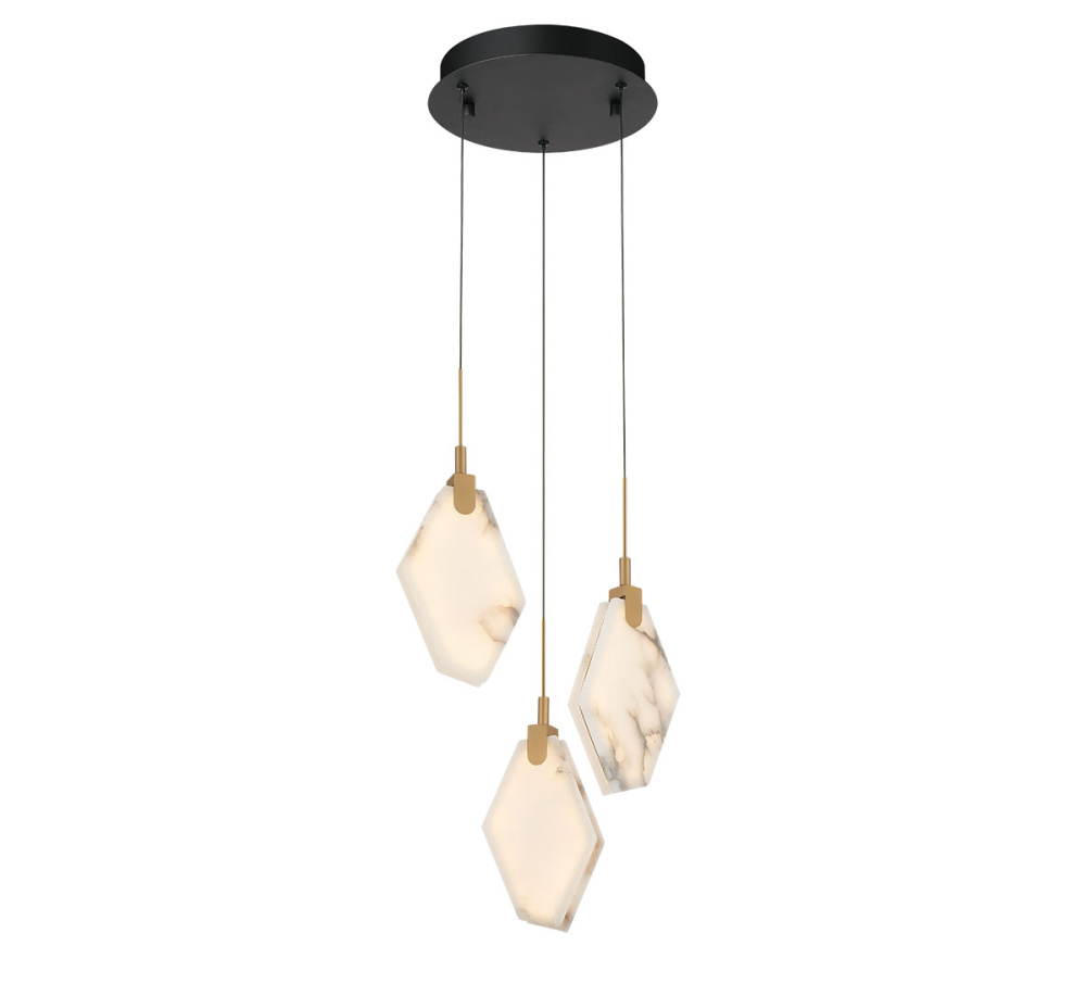 Kosmos 3 Light Round LED Pendant Matte Black