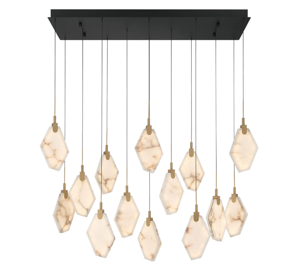 Kosmos 14 Lightrectangular LED Chandelier Matte Black