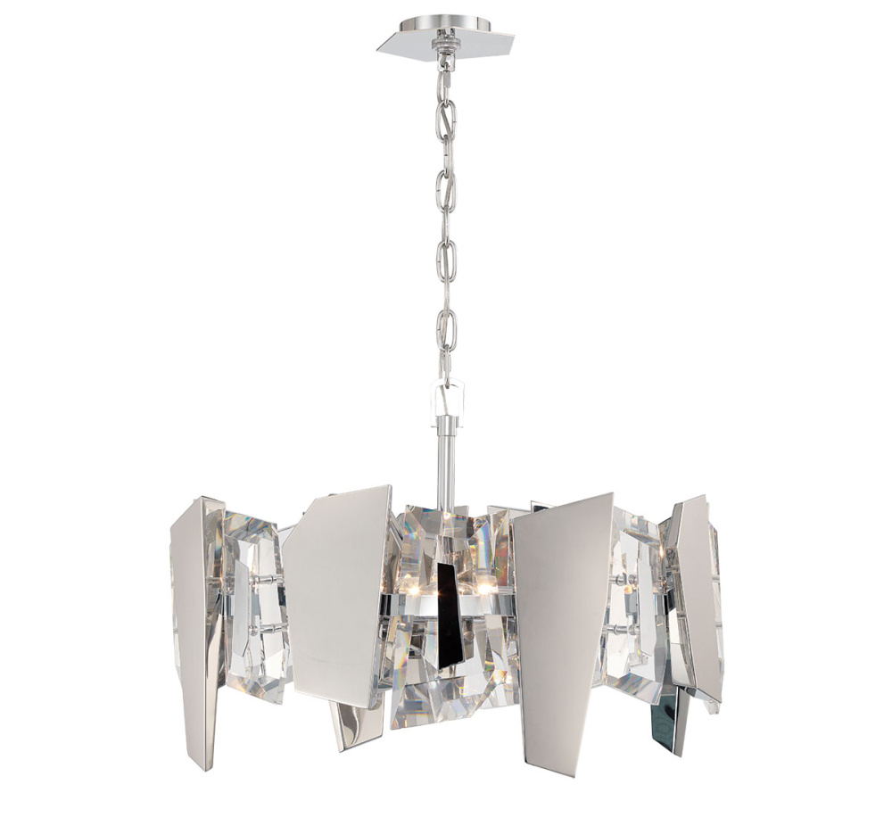 Castellana 4 Light Convertible Ceiling Mount/pendant Chrome Clear Crystal