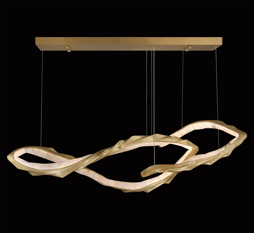 Nuvola 66" LED Chandelier Natural Brass