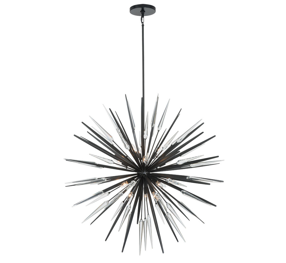 Pragma 14 Light Chandelier,metallic Black