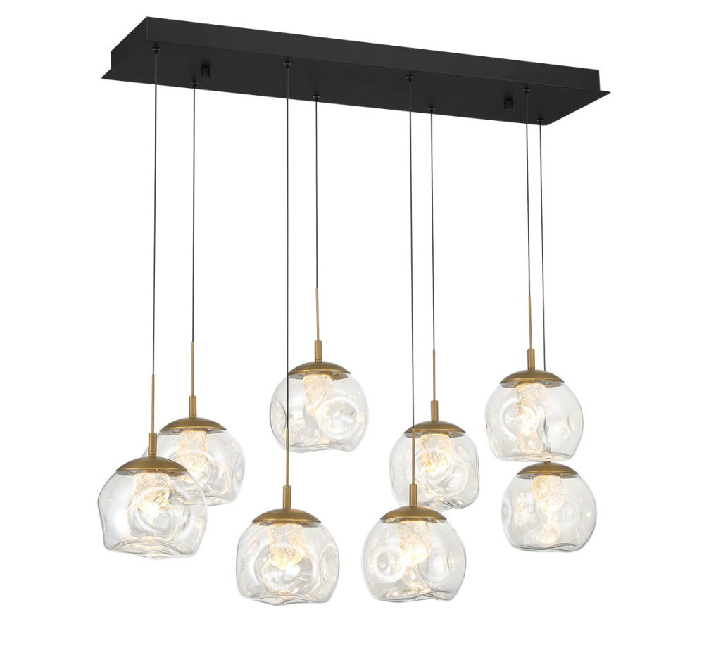 Camerino 8 Light Rectangular LED Chandelier Matte Black