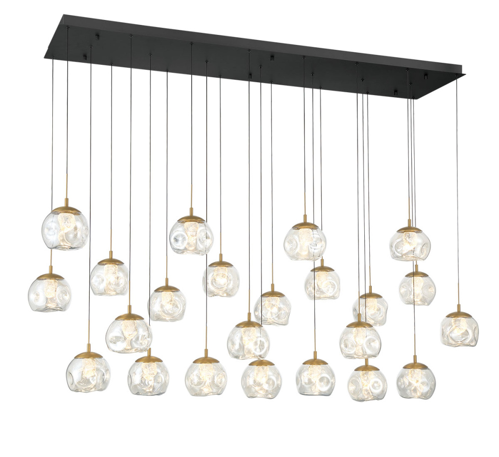 Camerino 23 Light Rectangular LED Chandelier Matte Black
