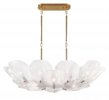 Lib & Co. US 12056-039 - Corato, 14 Light Island Chandelier, Brushed Brass with Translucent White Glass