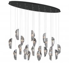 Lib & Co. US 12220-019-02 - Sorrento, 22 Light Oval LED Chandelier, Smoke, Black Canopy