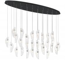 Lib & Co. US 12221-017-02 - Sorrento, 28 Light Oval LED Chandelier, Clear, Black Canopy
