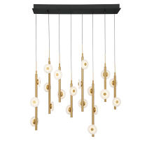Lib & Co. US 12365-02 - Etna 20 Light Rectangular LED Chandelier Matte Black