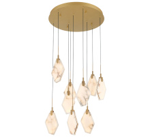 Lib & Co. US 12383-030 - Kosmos 9 Light Round LED Chandelier Painted Antique Brass