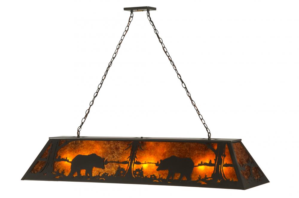 60" Long Bear at Lake Oblong Pendant