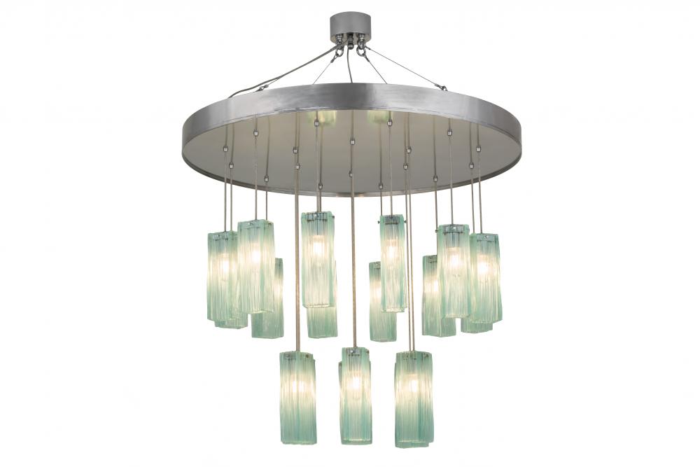 48" Wide Metro 18 LT Murano Cascading Pendant
