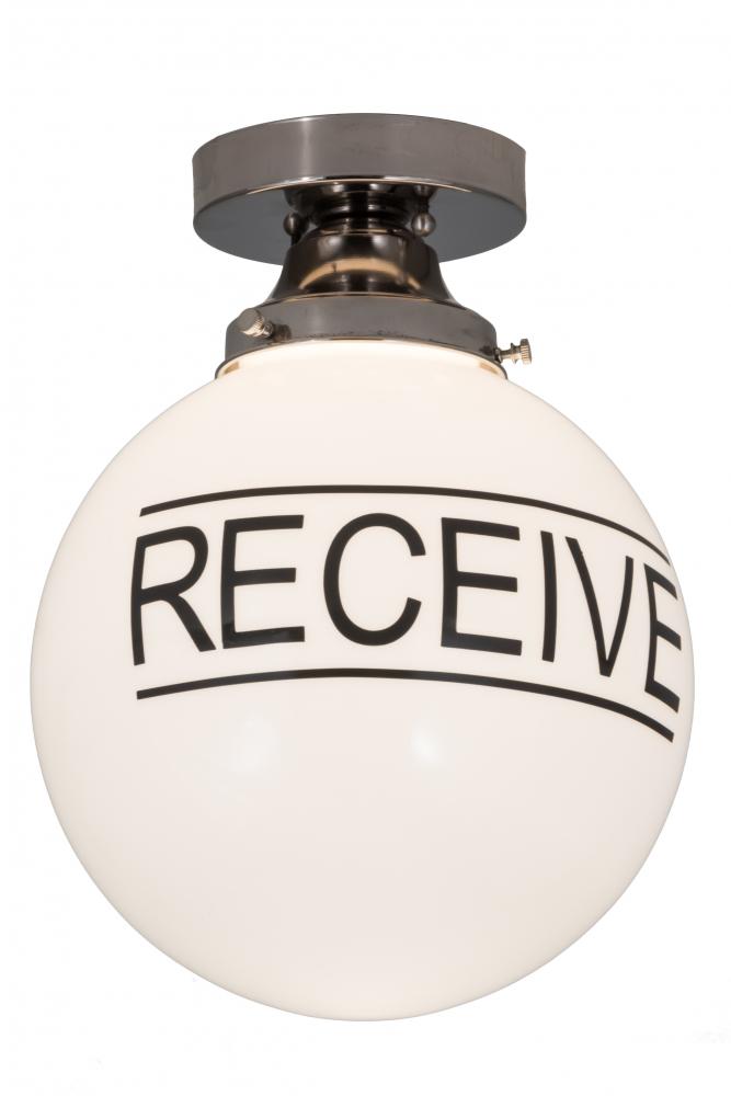 10" Wide Personalized "Receive" Deli Orb Flushmount