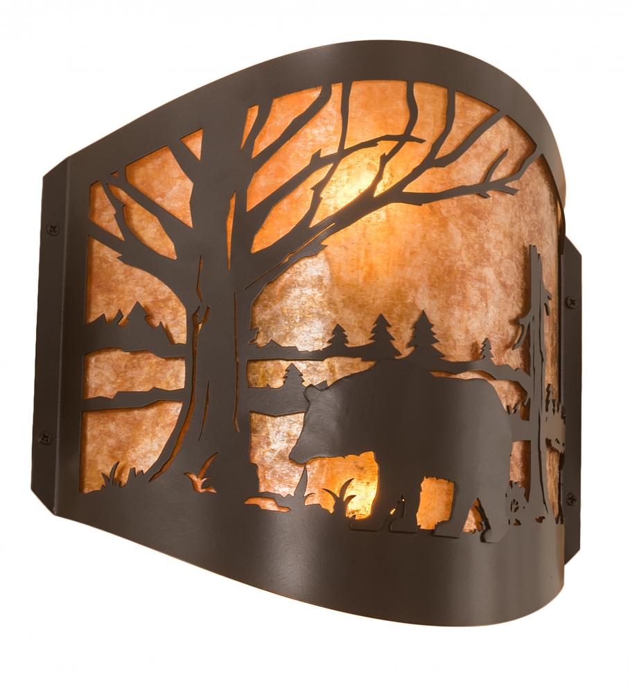 11" Wide Bear at Lake Wall Sconce