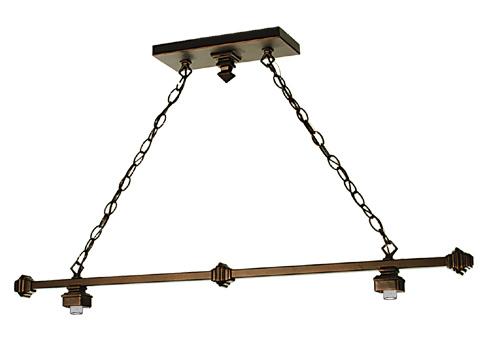 42"L Mahogany Bronze 2 LT Island Pendant Hardware
