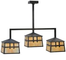 Meyda Blue 110914 - 39" Long Stillwater Double Cross Mission 3 Light Island Pendant