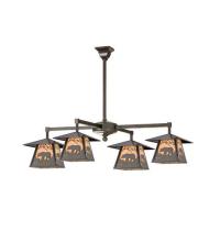 Meyda Blue 111205 - 32" Wide Stillwater Bear at Dawn 4 Light Chandelier
