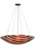 Meyda Blue 144399 - 30"W Metro Fusion Marina Glass Inverted Pendant