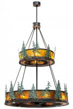Meyda Blue 156087 - 55" Wide Tall Pines Two Tier Chandel-Air