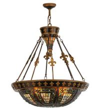 Meyda Blue 19808 - 28" Wide Fleur-de-lis Inverted Pendant