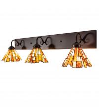 Meyda Blue 231033 - 36" Wide Delta Jadestone 3 Light Vanity Light