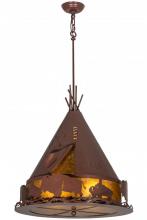 Meyda Blue 50109 - 24"W Teepee W/Buffalo Pendant