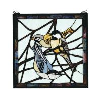 Meyda Blue 68387 - 18"W X 18"H Backyard Friends Stained Glass Window