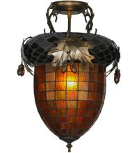 Meyda Blue 98063 - 14" Wide Greenbriar Oak Flushmount