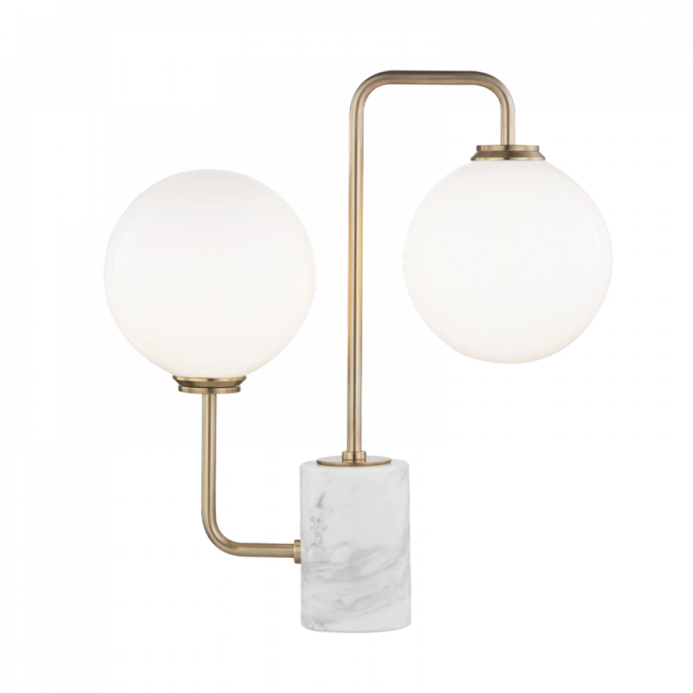 2 Light Table Lamp With A Marble Base