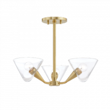 Mitzi Orange H327603-AGB - 3 Light Semi Flush