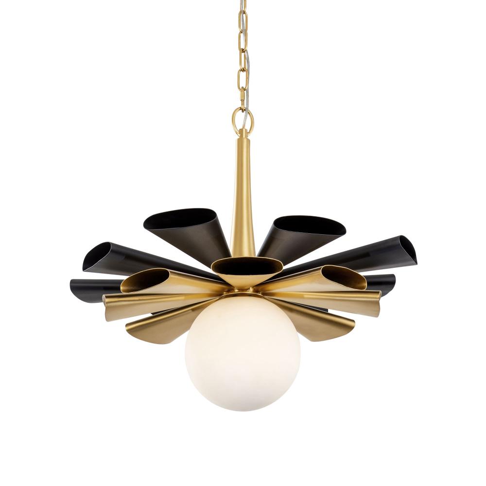 Daphne 1-Lt Large Pendant - Matte Black/French Gold