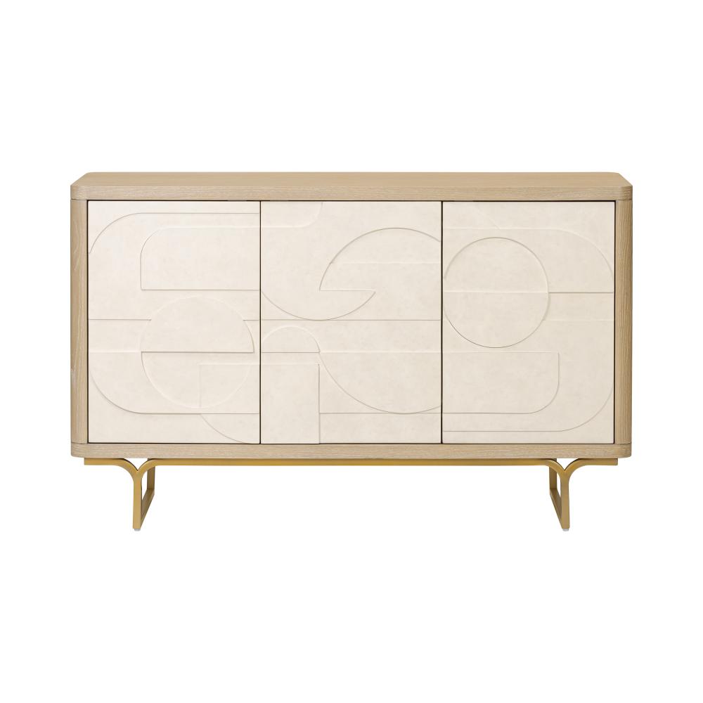 Montage Credenza - Ash Blonde Oak/Parchment Wood