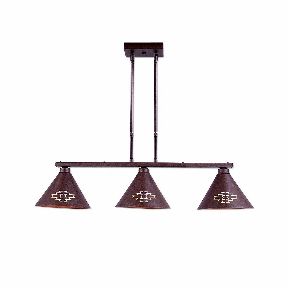 Canyon Island Billiard Light Small - Pueblo - Rustic Brown Finish