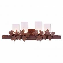 Avalanche Ranch Lighting A37705FC-02 - Wisley Bath Vanity Light 24w - Maple Leaf - Frosted Glass Bowl - Rust Patina Finish