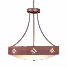 Avalanche Ranch Lighting A42102FC-HR-02 - Ridgemont Chandelier Medium - Bowl Bottom - Deception Pass - Frosted Glass Bowl - Rust Patina Finish