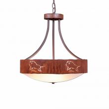 Avalanche Ranch Lighting A44639FC-HR-02 - Ridgemont Foyer Chandelier Large Short - Bowl Bottom - Bison - Frosted Glass Bowl