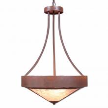 Avalanche Ranch Lighting A45101AL-HR-02 - Ridgemont Foyer Chandelier Large Tall - Shade Bottom - Rustic Plain - Almond Mica Shade