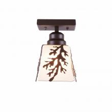 Avalanche Ranch Lighting A47549FC-28 - Woodland Ceiling Light Single - Cedar Bough - Frosted Glass Bowl - Dark Bronze Metallic Finish