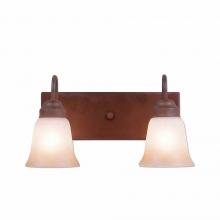 Avalanche Ranch Lighting H32201TT-02 - Wasatch Double Bath Vanity Light - Rustic Plain - Two-Toned Amber Cream Bell Glass