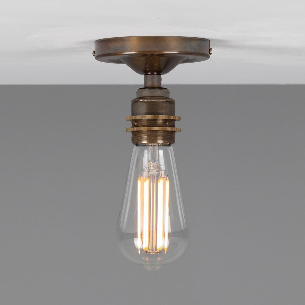 Bexter Vintage Flush Ceiling Light | Satin Brass