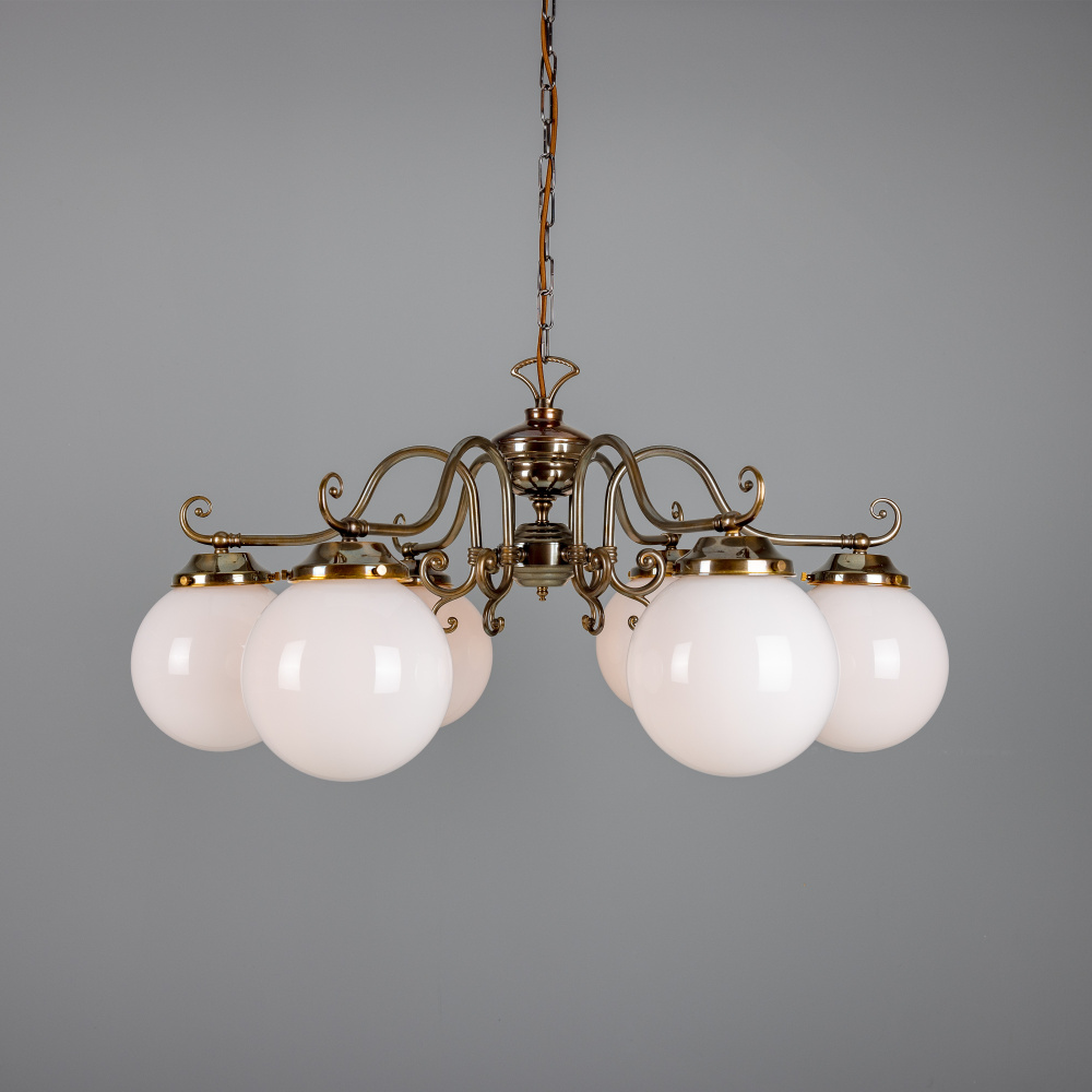 Kilturk 6 Arm Chandelier Antique Brass (GL044E)