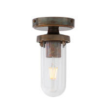 Mullan Lighting MLCF102NATBRSCL - Oregon-B Ceiling Light | Natural Brass | Clear Glass