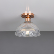 Mullan Lighting MLCF19POLCOP - Erbil Prismatic Flush Ceiling Fitting | Polished Copper