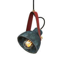 Mullan Lighting MLCMP025SATBRSYLW - Pera Pendant - Blue Earth | Satin Brass | Yellow Strap