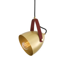 Mullan Lighting MLP462SATBRSRED - Southwark Pendant | Satin Brass | Red Strap