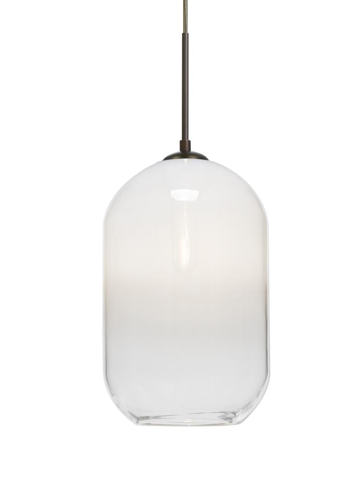 Besa, Omega 12 Cord Pendant, White/Clear, Bronze Finish, 1x60W Medium Base